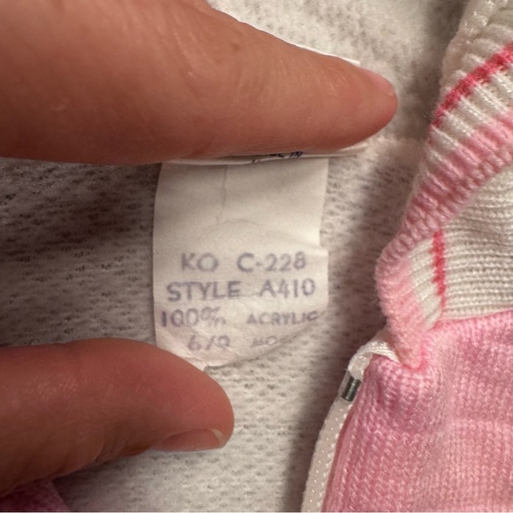 Vintage Rocking Horse Pink Bunny Zip Up Sweater 6/9 months - Picture 12 of 13